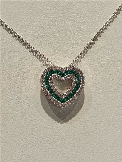 Collana Davite & Delucchi Donna in Oro bianco Smeraldo 0.26 Ct CLN010542SM - CLN010542SM